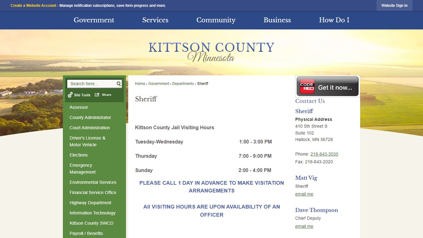 Sheriff | Kittson County, MN